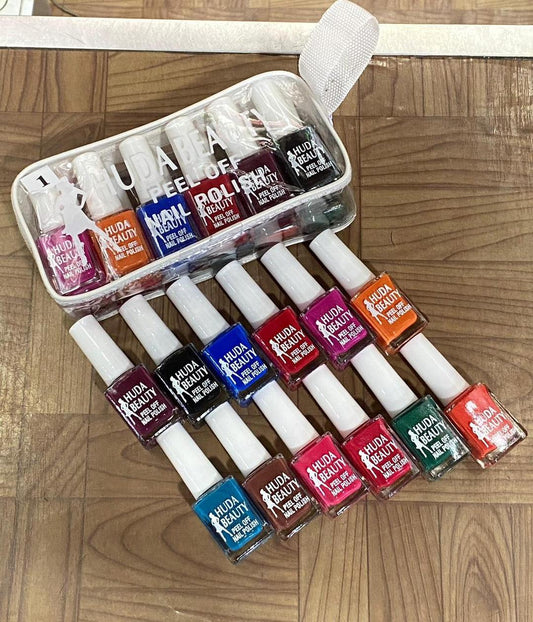 12-Piece Colorful Quick-Drying Peel-Off Nail Polish – Smooth & Chip-Resistant Formula