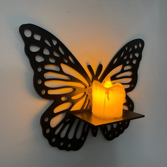 3-Piece Butterfly Wall Art with Shelves – Elegant Home Décor