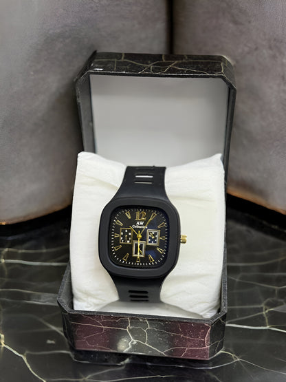 Men's Square Dial Quartz Watch – Stylish & Modern Timepiece